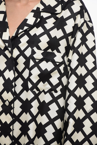 Camicia in Seta con Fantasia Rombi