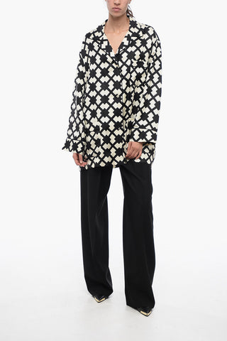 Camicia in Seta con Fantasia Rombi