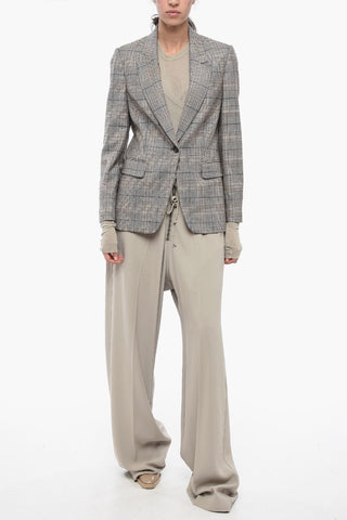 Blazer in Misto Lana District Check con Rever a Lancia