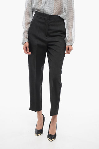 Pantaloni a Una Pince con Motivo Hopsack