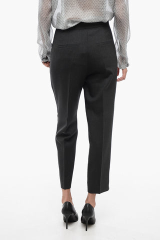 Pantaloni a Una Pince con Motivo Hopsack