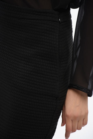EMPORIO Jacquard Cotton Blend Pencil Skirt