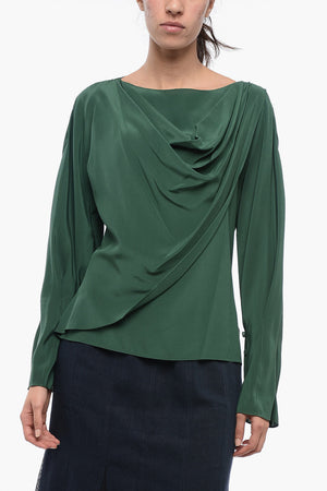Silk Blouse with Wrap Design