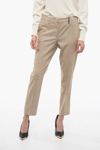 Cool Wool Pants with Shimmer Detail