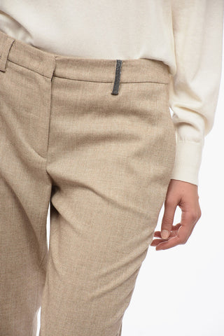 Cool Wool Pants with Shimmer Detail
