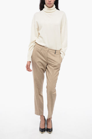 Cool Wool Pants with Shimmer Detail