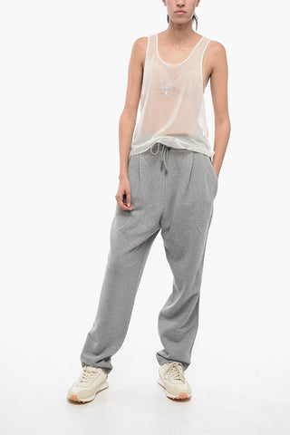 See-Through Tank Top with Rhinestoned Logo