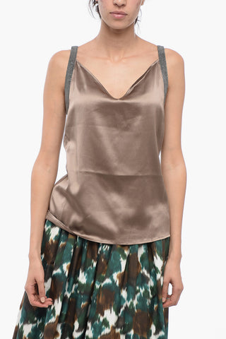 Silk Lingerie Top with Shimmer Detail