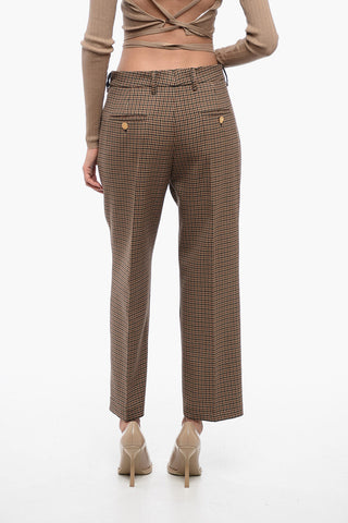 Houndstooth Virgin Wool Pants with Belt Loops