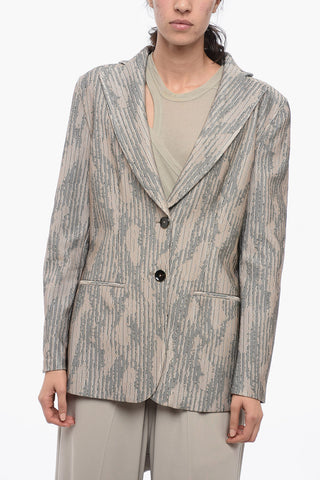 Fitted Blazer with Textured Motif