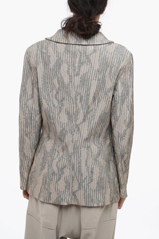 Fitted Blazer with Textured Motif