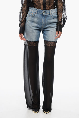 Straight Fit HYBRID Denims with Sheer Leg