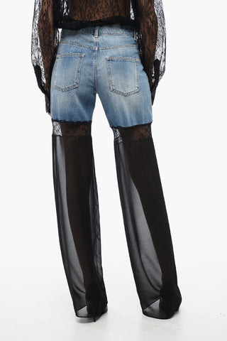 Straight Fit HYBRID Denims with Sheer Leg