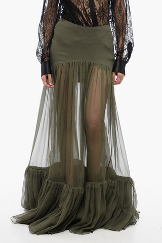 Gonna Maxi in Chiffon a Vita Alta