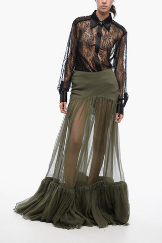 Gonna Maxi in Chiffon a Vita Alta