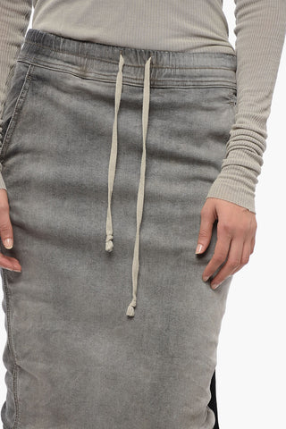 DRKSHDW Denim Maxi Pencil Skirt with Wrinkled Effect