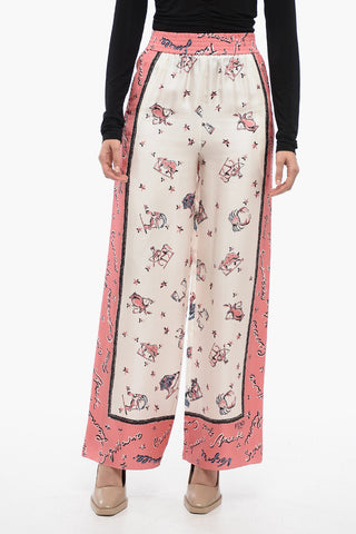 Printed Silk KISSED Palazzo Pants
