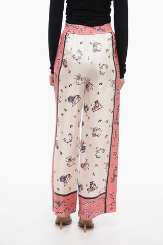 Printed Silk KISSED Palazzo Pants