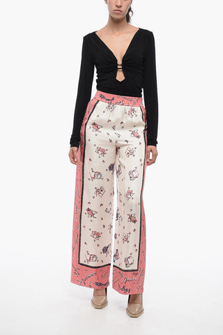 Printed Silk KISSED Palazzo Pants