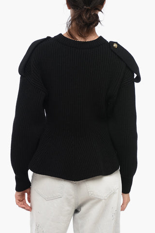 Cashmere Blend Cardigan with Peplum Bottom