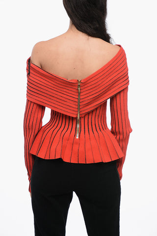 Maglia Off-Shoulder con Dettaglio Annodato