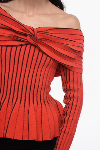 Maglia Off-Shoulder con Dettaglio Annodato