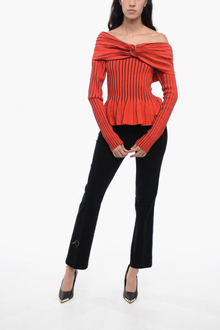 Maglia Off-Shoulder con Dettaglio Annodato