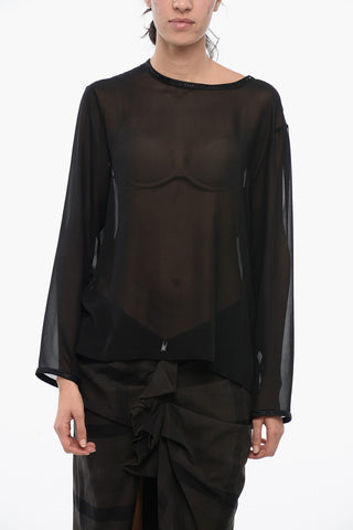 Top FERRARA in Chiffon con Finiture in Strass