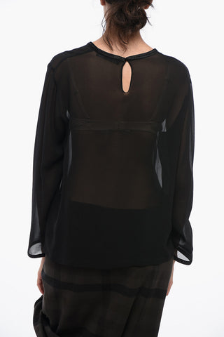 Top FERRARA in Chiffon con Finiture in Strass