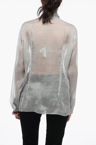 EMPORIO Chiffon Blouse with Self-tie Detail