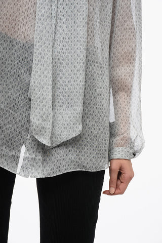 EMPORIO Chiffon Blouse with Self-tie Detail