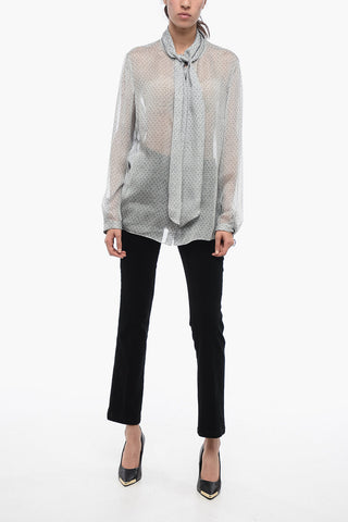 EMPORIO Chiffon Blouse with Self-tie Detail