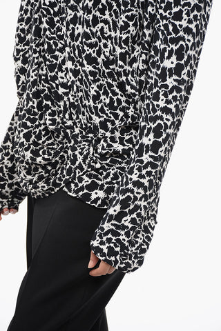 ETOILE Draped Wrap Shirt with Padded Shoulders