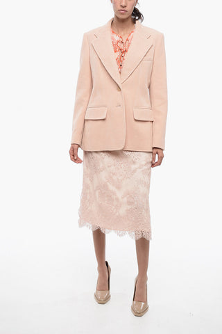 Ribbed Blazer with Flap Pockets