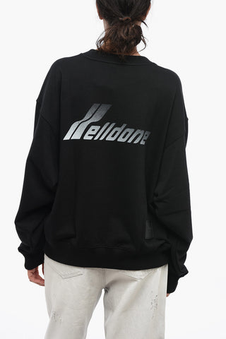 Oversized Cotton OLD SCHOOL Crew-neck UNISEX Sweatshirt