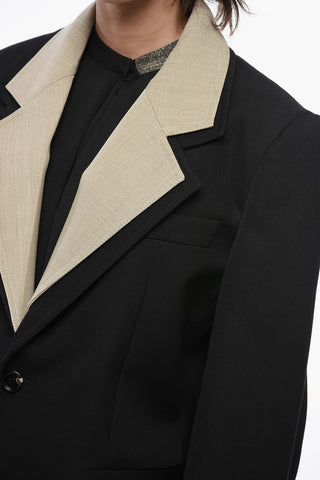 Half-lined Blazer with Contrasting Layer
