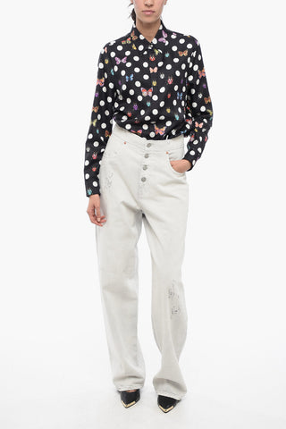 MM6 Jeans Distressed con Patch Ton-sur-ton
