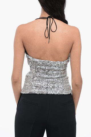 Sequined All-Over Halterneck