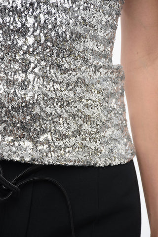 Sequined All-Over Halterneck