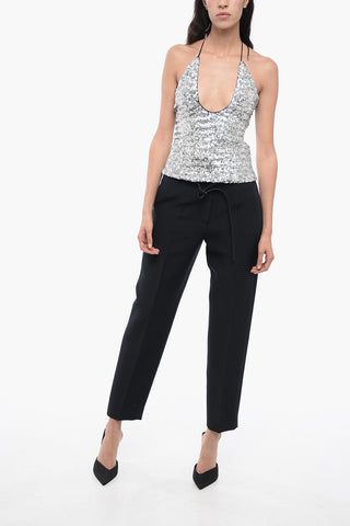 Sequined All-Over Halterneck