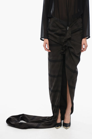 EDFU Plaid Check Cotton Flannel Extralong Skirt