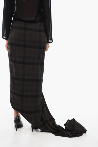 EDFU Plaid Check Cotton Flannel Extralong Skirt