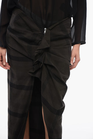EDFU Plaid Check Cotton Flannel Extralong Skirt