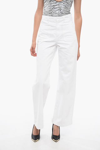 Jeans a Vita Alta con Dettaglio Distress