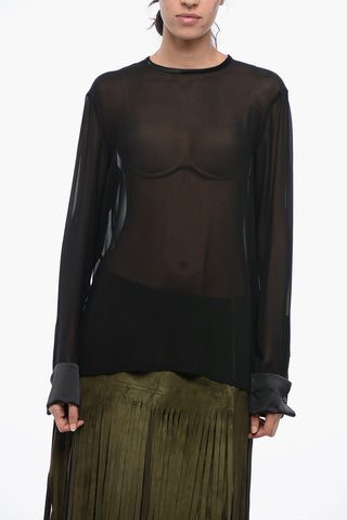Camicia STRANO in Chiffon con Abbottonatura sul Retro