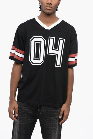 SAMIRA NASR Printed Oversized V-Neck T-Shirt