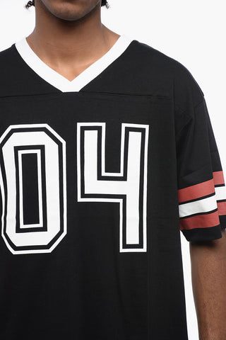 SAMIRA NASR Printed Oversized V-Neck T-Shirt