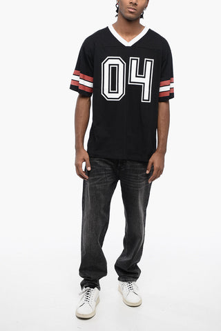 SAMIRA NASR Printed Oversized V-Neck T-Shirt