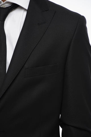 Jacquard Virgin Wool Slim Fit Suit with Peak Lapel