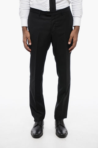 Jacquard Virgin Wool Slim Fit Suit with Peak Lapel